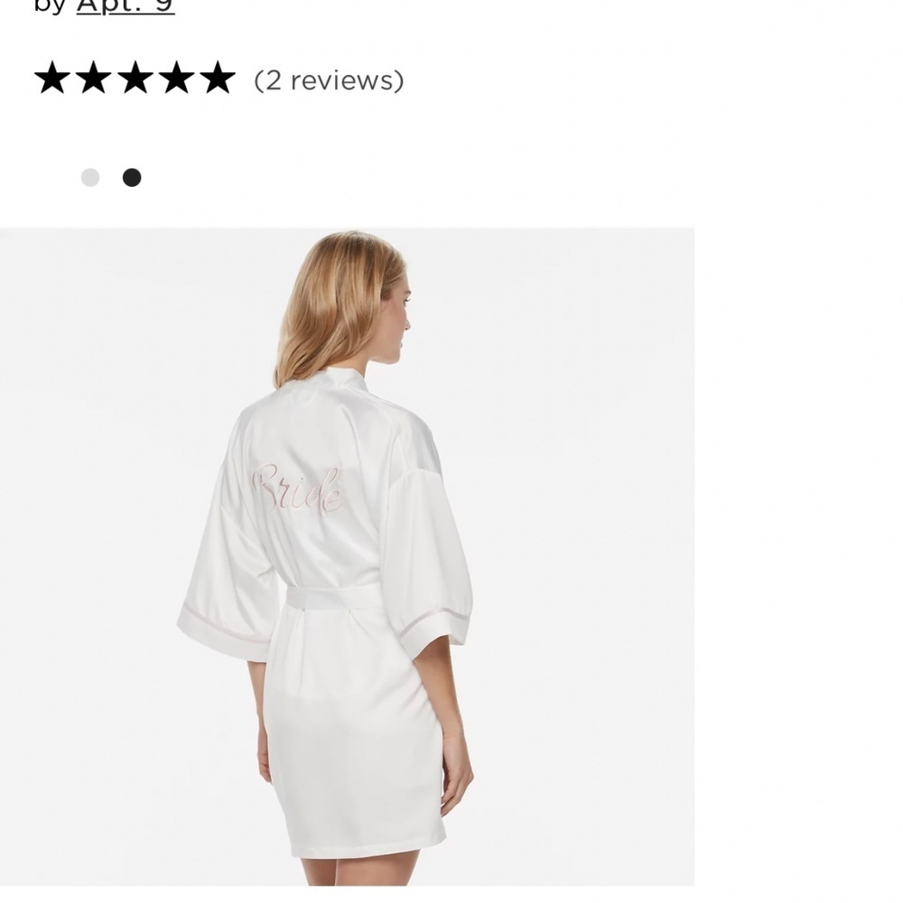 NWOT Apt. 9 Embroidered Bridal Robe